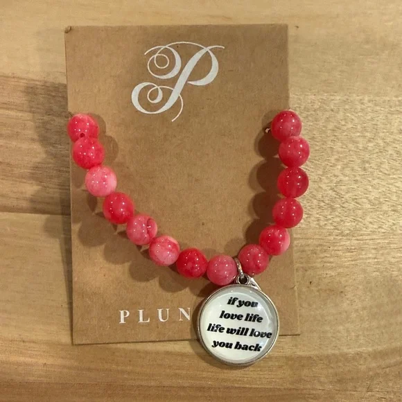 Plunder Red Beaded Bracelet with Inspirational Charms - Picture 4 of 4